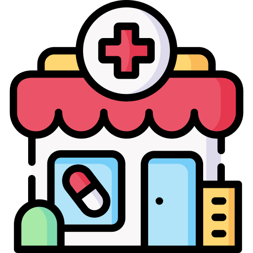 Drugstore supplies medication healthcare icon