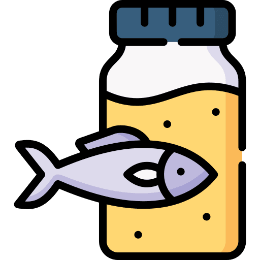 Fish oil nutrition bottle medicine icon