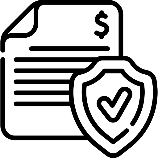 Insurance money symbol document icon