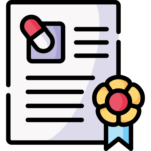 Certificate certification medication pharmacy icon