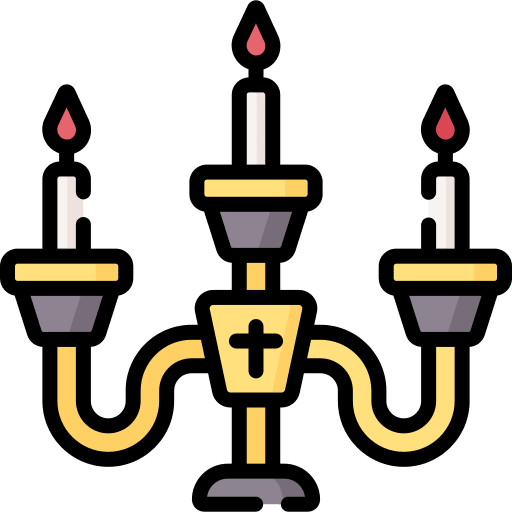 Candelabra candlestick candle cross icon