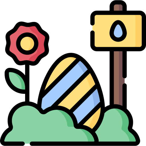 Egg hunt directional sign easter eggs pole icon