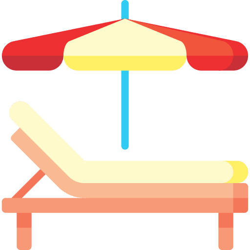 Sunbed relax summer vacations icon