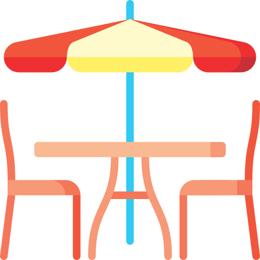 Terrace patio table restaurant icon