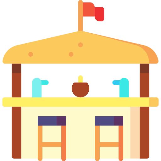 Beach bar sea summer holidays icon