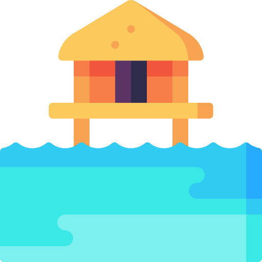 Beach hut hotel travel beach house icon
