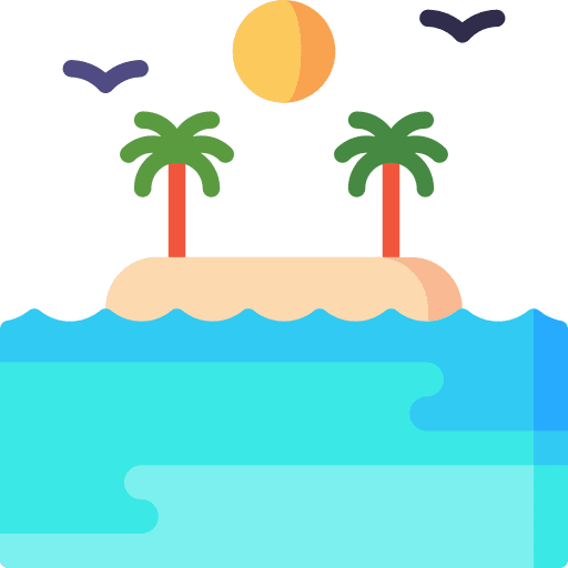 Island vacation landscape journey icon