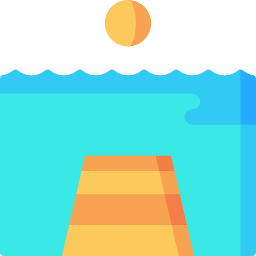 Pier sun holidays transport icon