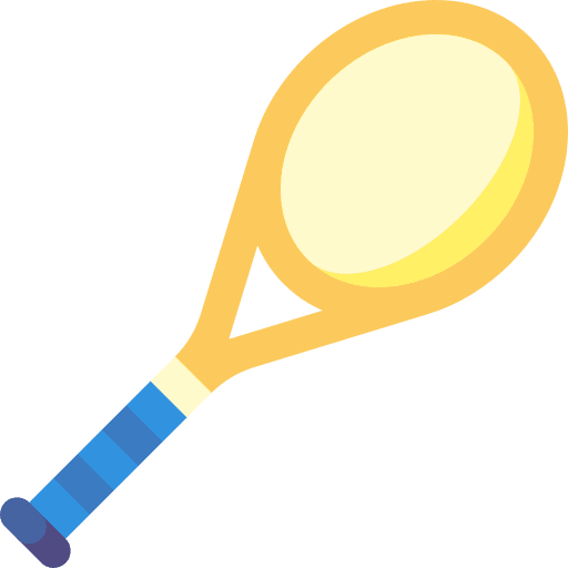 Tennis racket equipment game ball icon