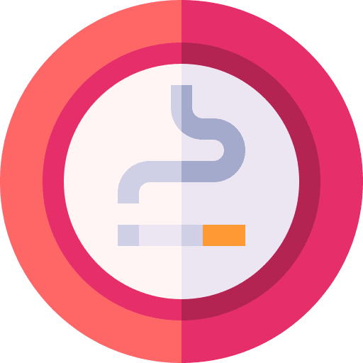 Smoking prohibition signaling cigarette icon