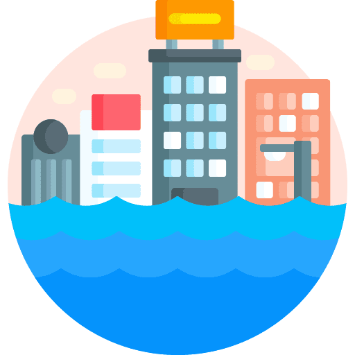 Flood ecology and environment flood water damage icon