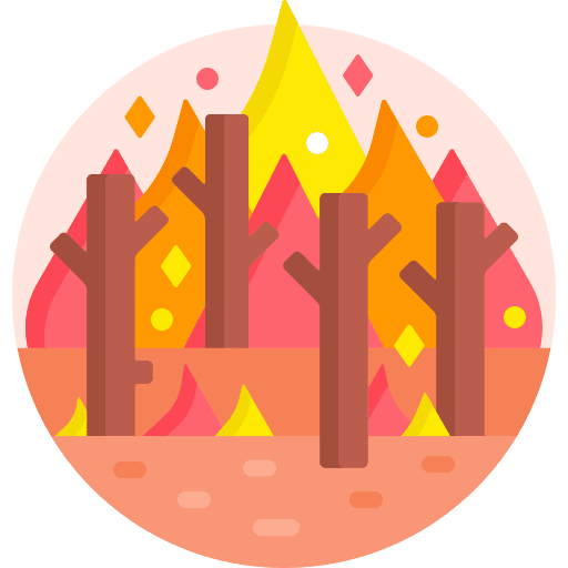 Forest global warming ecology and environment flame icon