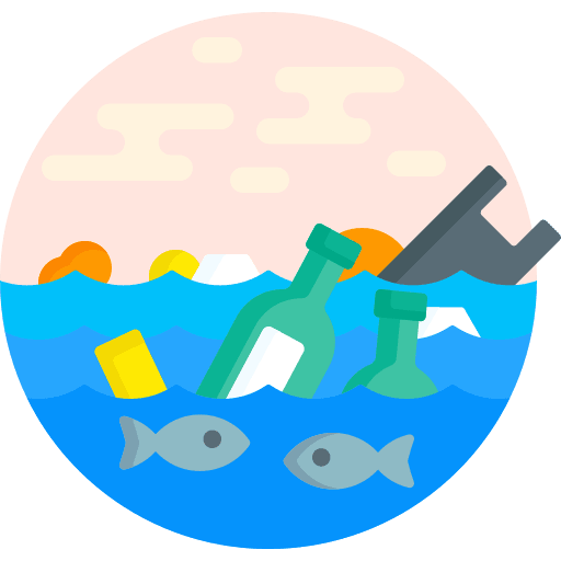 Marine debris fish waste ecology and environment icon