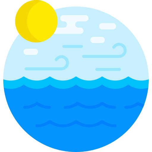 Ocean sun wave nature icon