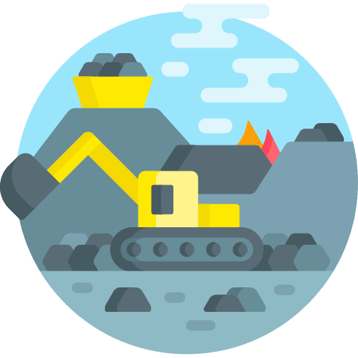 Overmining ecology and environment transport coal icon
