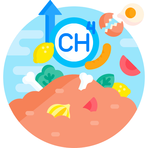 Waste dump food methane icon