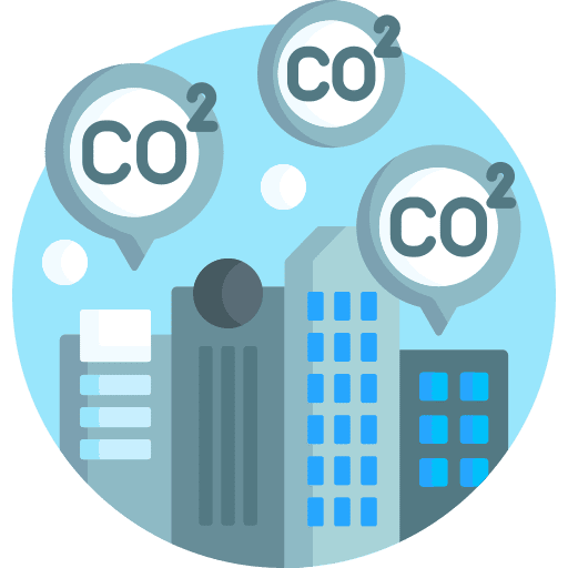 Co2 city architecture building icon