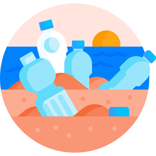 Coastal coastal contamination plastic icon