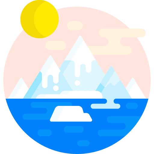 Glacier iceberg melt climate change icon