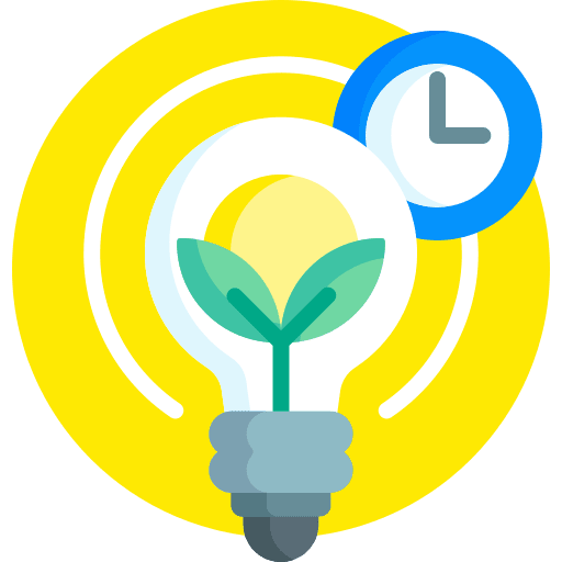 Green energy efficiency time green energy icon