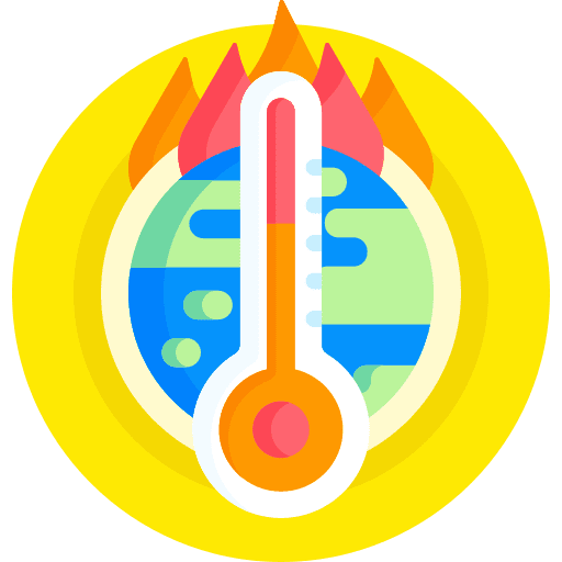 Overheating world flame hot temperature icon