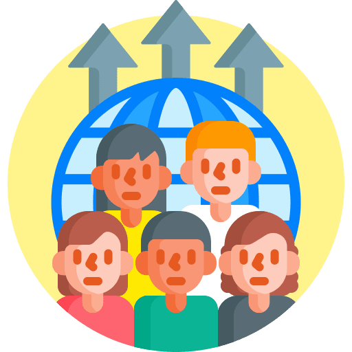 Overpopulation overpopulation crowd up arrow icon