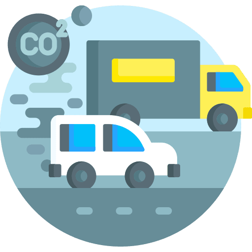 Vehicle emission smoke transport icon