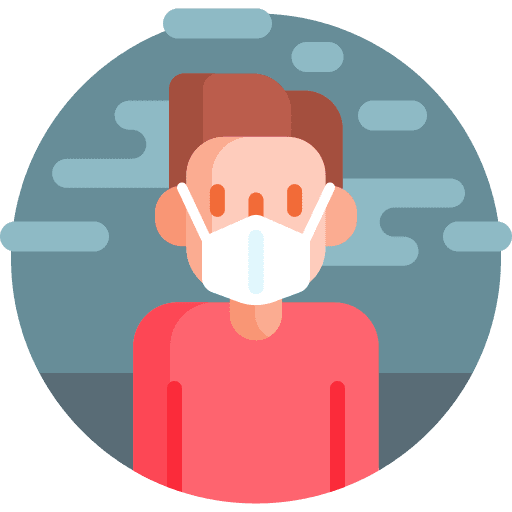 Air pollution environment boy face mask icon