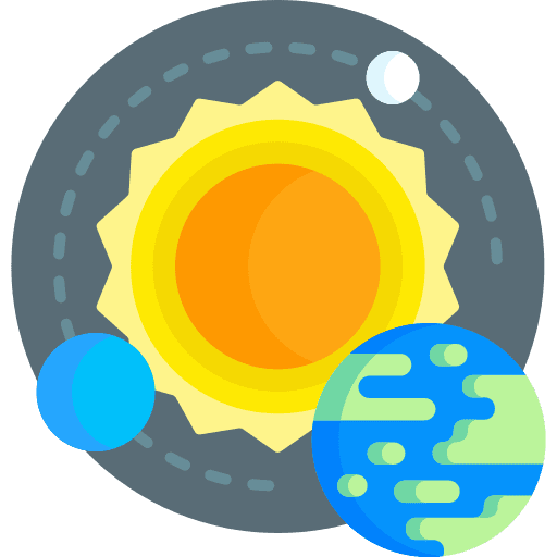 Earth solar system orbit orbital change icon