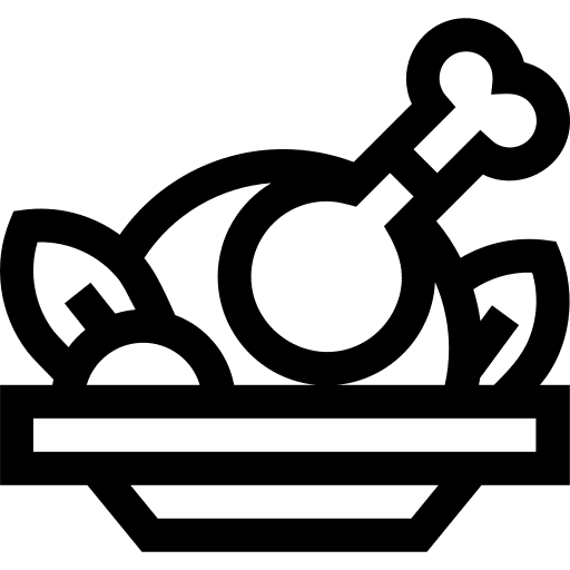 Chicken vegetable dish food and restaurant icon