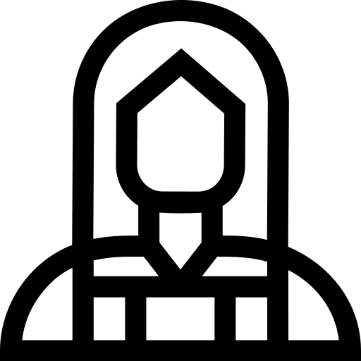 Waitress long hair staff avatar icon