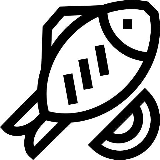 Fish organic healthy food lemon slice icon