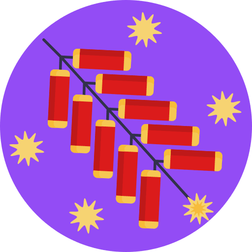 Fireworks chinese new year traditional birthday and party icon