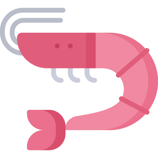 Shrimp crustacean food and restaurant allergen icon