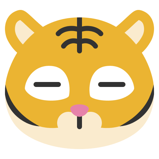 Sleep tiger animal emotion icon