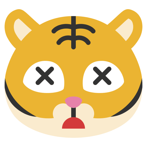 Dead tiger expression emoticons icon