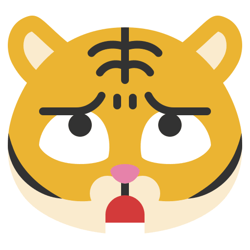 Disappointed bored tiger unhappy icon