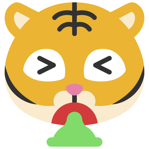 Puking emoticons smileys tiger icon