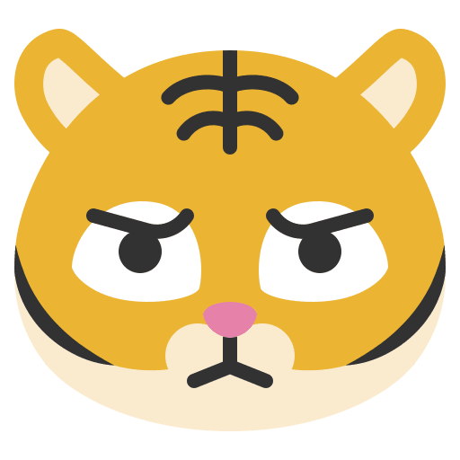 Disappointed tiger angry expression icon