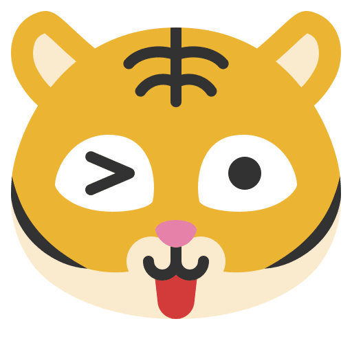 Wink wink emoji tiger icon