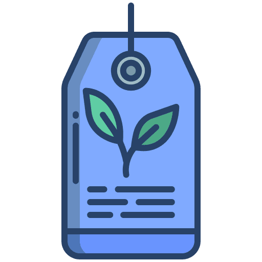 Tag leaf green organic icon