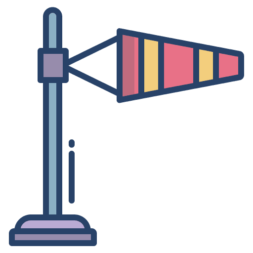 Windsock meteorology guide air sock icon