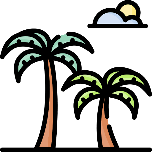 Palm trees tropical yard garden icon