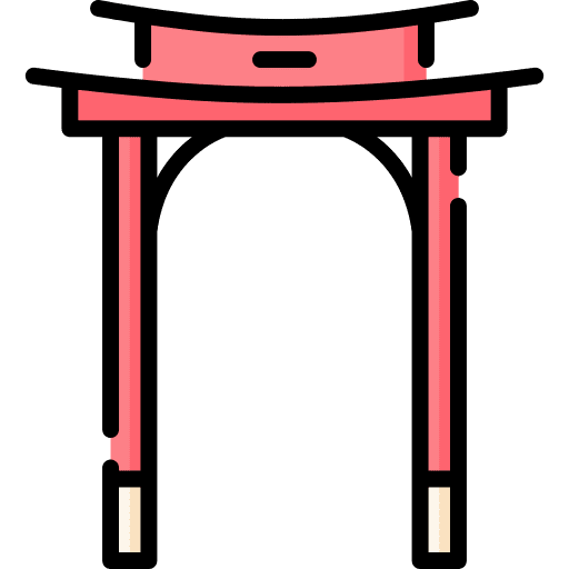 Torii gate shinto architecture and city china icon
