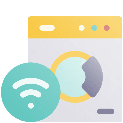 Smart washing machine laundry machine household connected icon