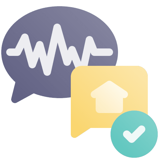 Voice recognition sound waves security smarthome icon