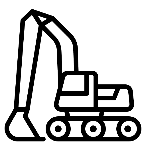 Backhoe transport construction and tools transportation icon