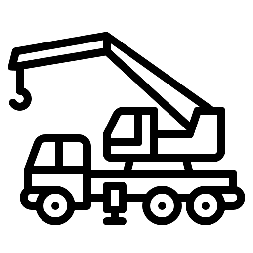 Crane truck vehicle construction and tools crane truck icon