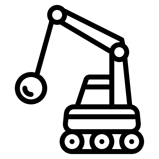 Demolition crane transportation transport construction and tools icon