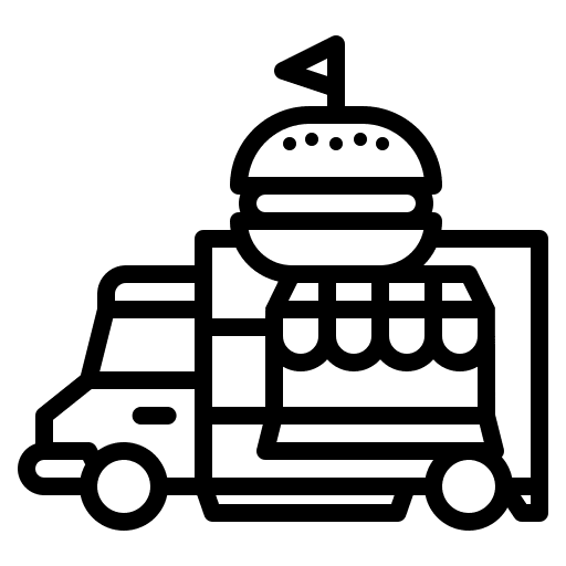 Food truck van food truck transport icon